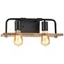 Eco&trade; Loft 6"H Black and Natural 2-Light Wall Sconce