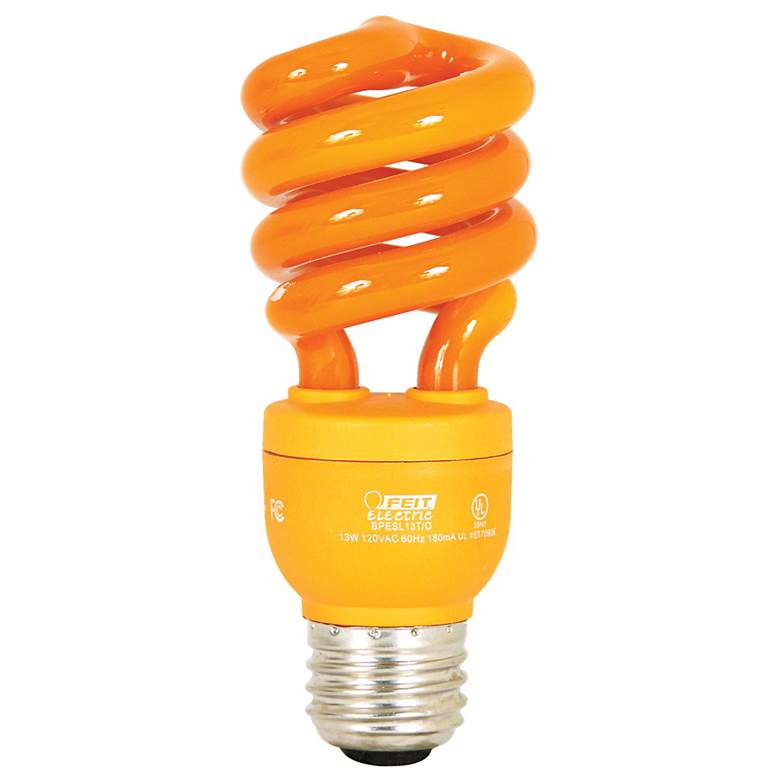 Image 1 ECObulb 13 Watt CFL Twist Orange Party Bulb