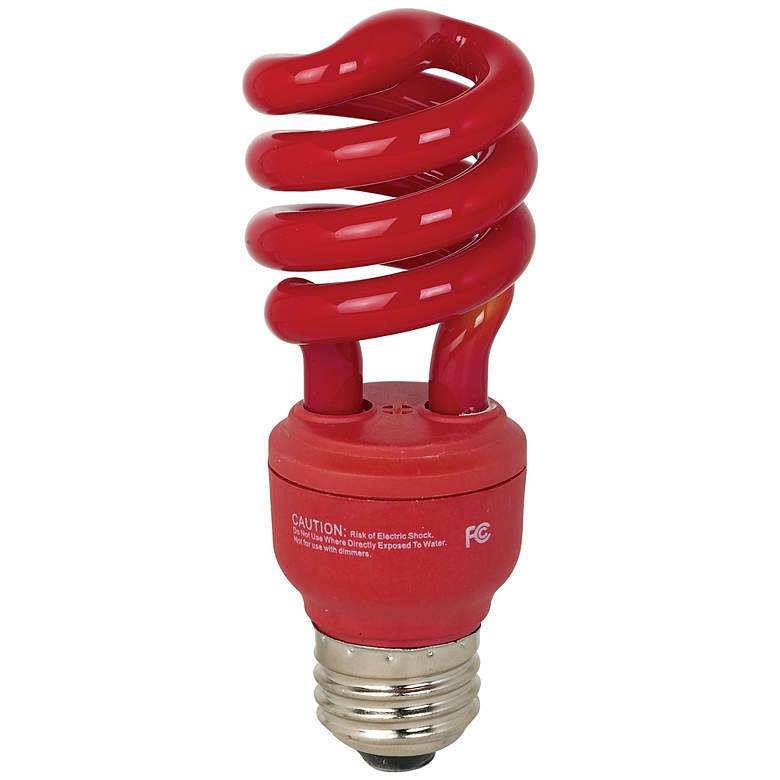 Image 1 ECObulb 13 Watt CFL Twist Red Party Bulb