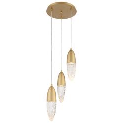 Ecrou 12 1/4" Wide Satin Gold LED Multi-Light Pendant
