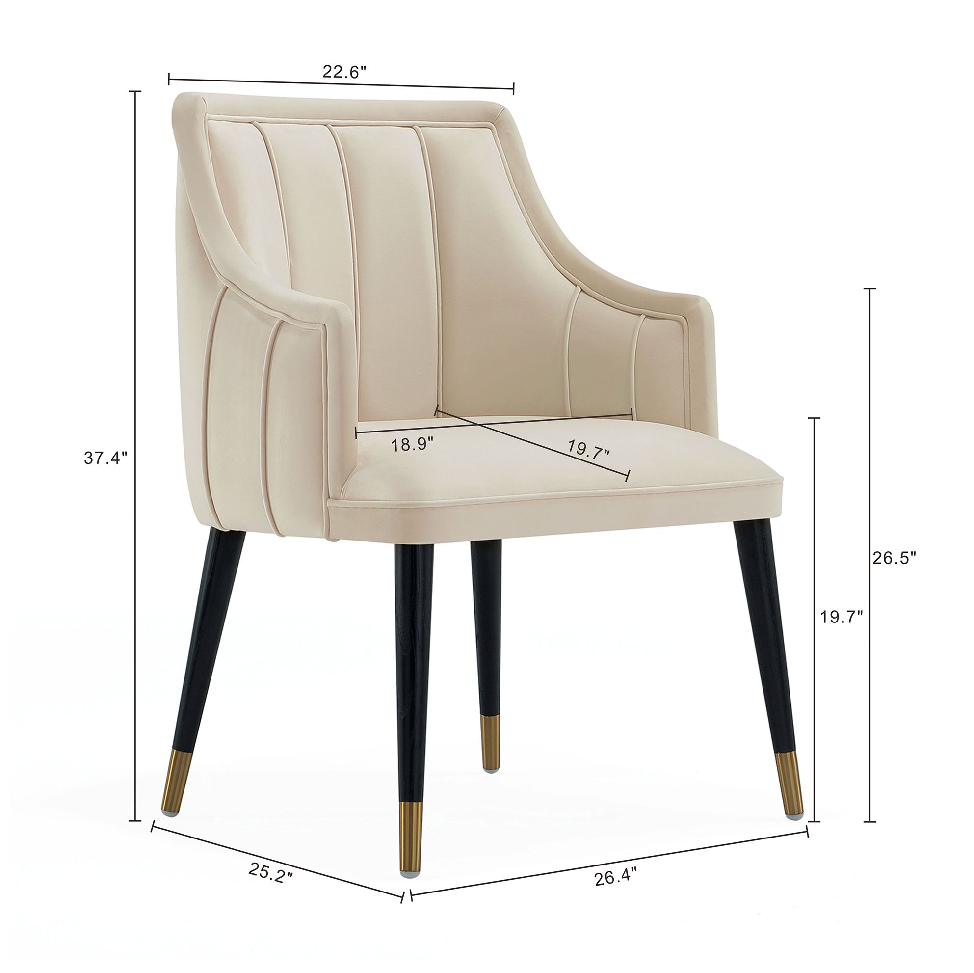 Image 4 Eda Modern  Wood Armchair in Cream more views