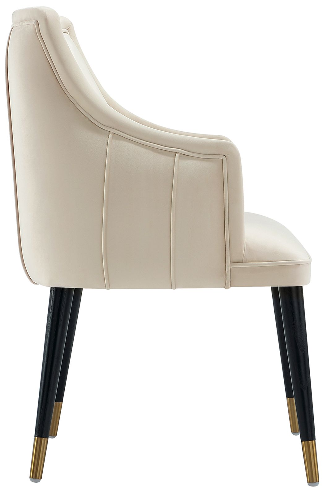 Eda Modern  Wood Armchair in Cream