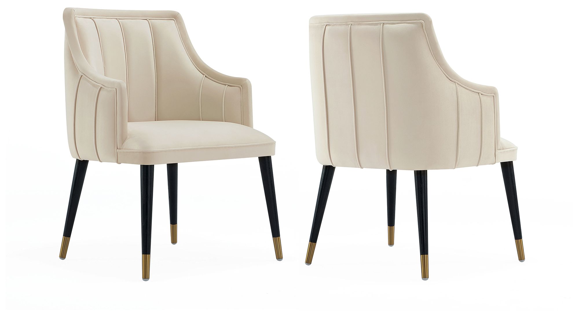 Eda Modern  Wood Armchair in Cream