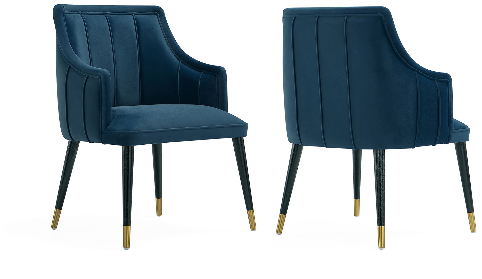 Eda Modern  Wood Armchair in Midnight Blue