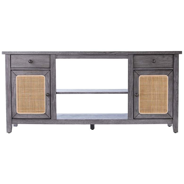 Image 4 Edderton 58" Wide Light Gray Wood 2-Door Media Console more views