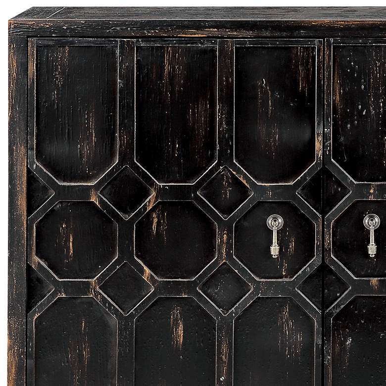 Image 3 Eddy 36" Wide Distressed Black 2-Door Accent Cabinet more views