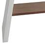 Eddy 60 1/4" Wide Matte White Console Table with Walnut Wood Shelf