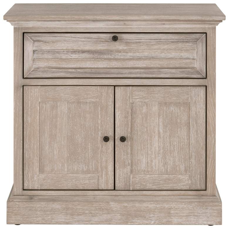 Image 1 Eden 1-Drawer 2-Door Nightstand, Natural Gray Acacia