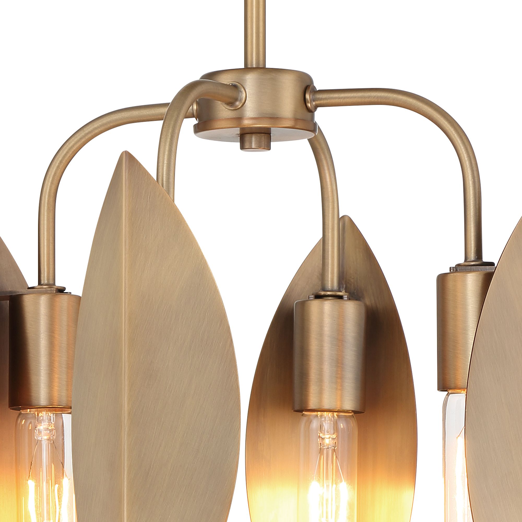 Image 3 Eden 12.25 in. 4-Light Old Satin Brass Modern Semi Flush Mount Light more views