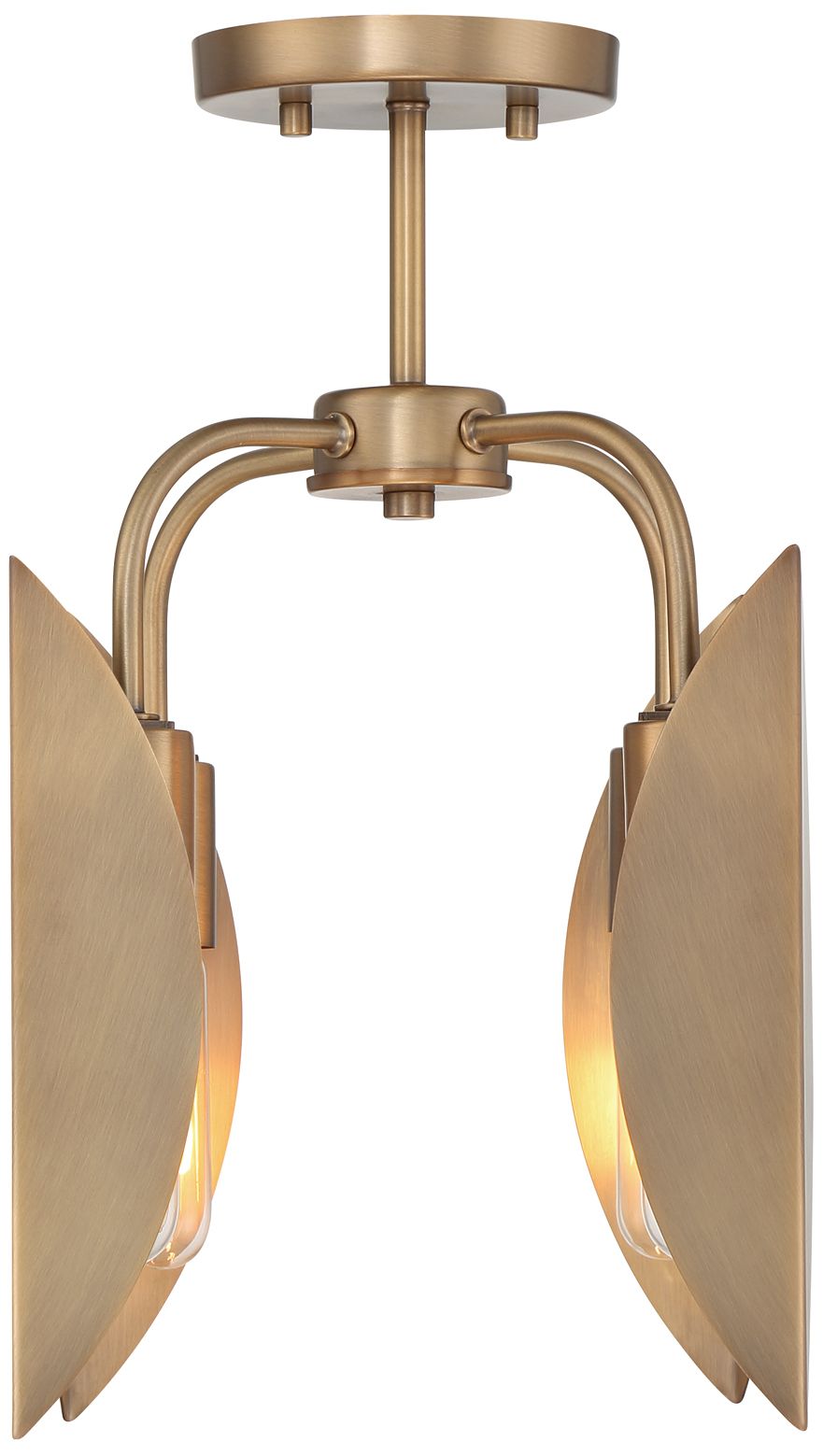 Image 6 Eden 12.25 in. 4-Light Old Satin Brass Modern Semi Flush Mount Light more views