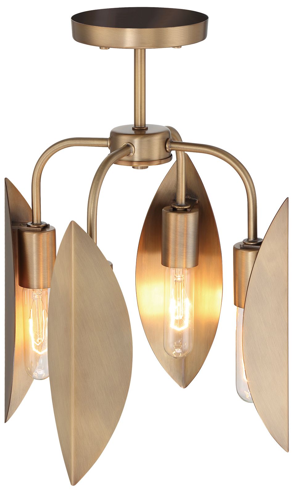 Image 7 Eden 12.25 in. 4-Light Old Satin Brass Modern Semi Flush Mount Light more views