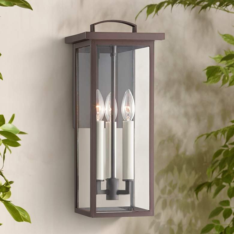 Image 1 Eden 18" High Textured Bronze Outdoor Wall Light