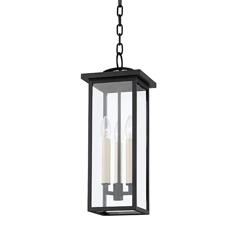 Image 2 Eden 19 1/2" High Textured Black Outdoor Hanging Light more views