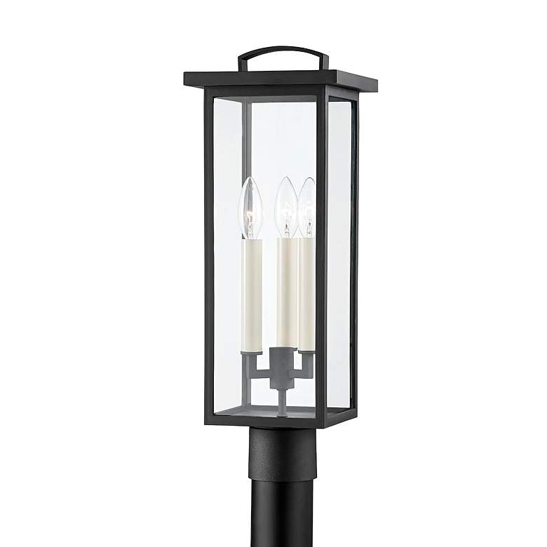 Image 1 Eden 21" High Textured Black Outdoor Post Light