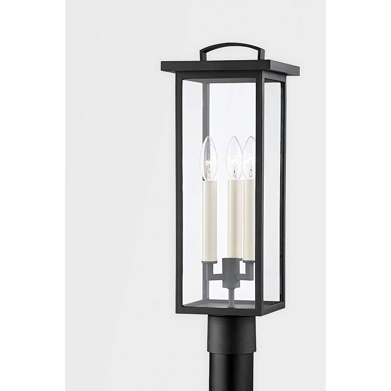 Image 2 Eden 21" High Textured Black Outdoor Post Light more views