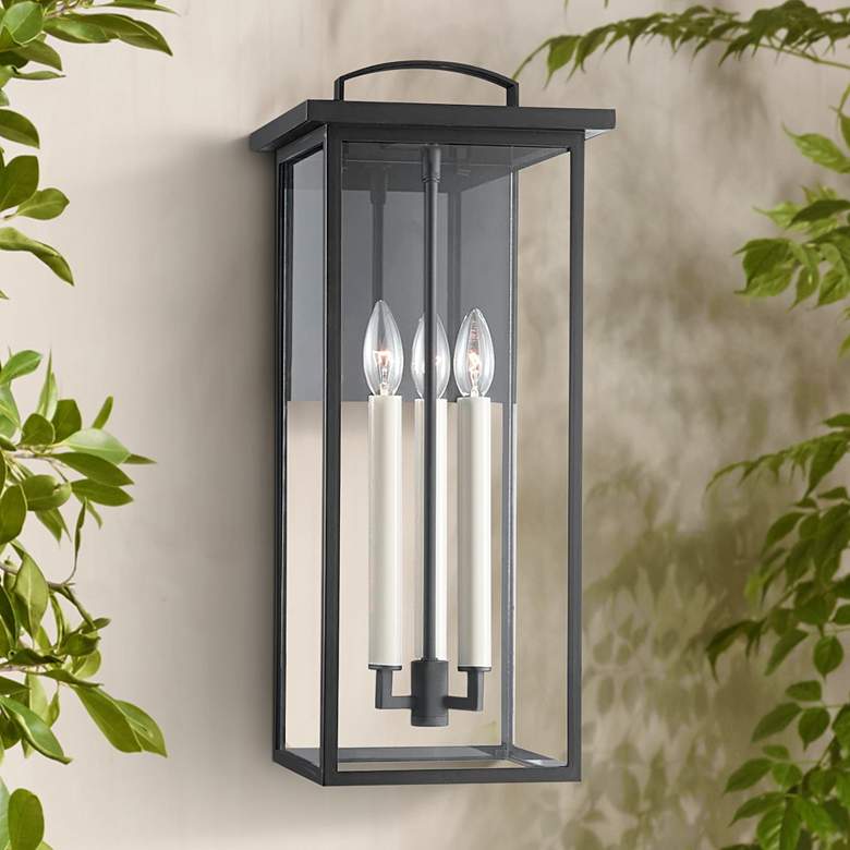 Image 1 Eden 22" High Textured Black Outdoor Wall Light
