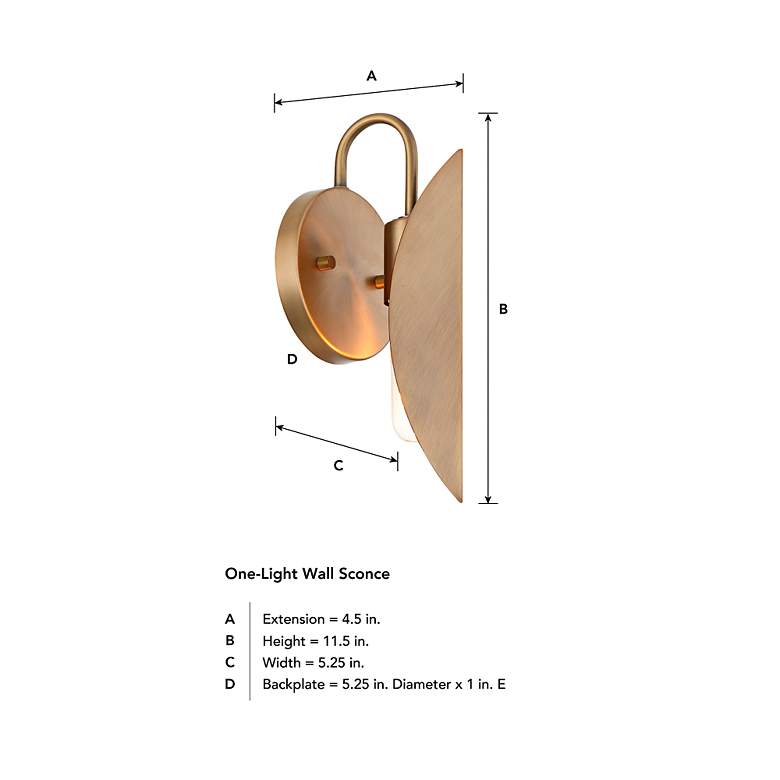 Image 7 Eden 5.25 in. 1-Light Old Satin Brass Modern Wall Sconce Light more views
