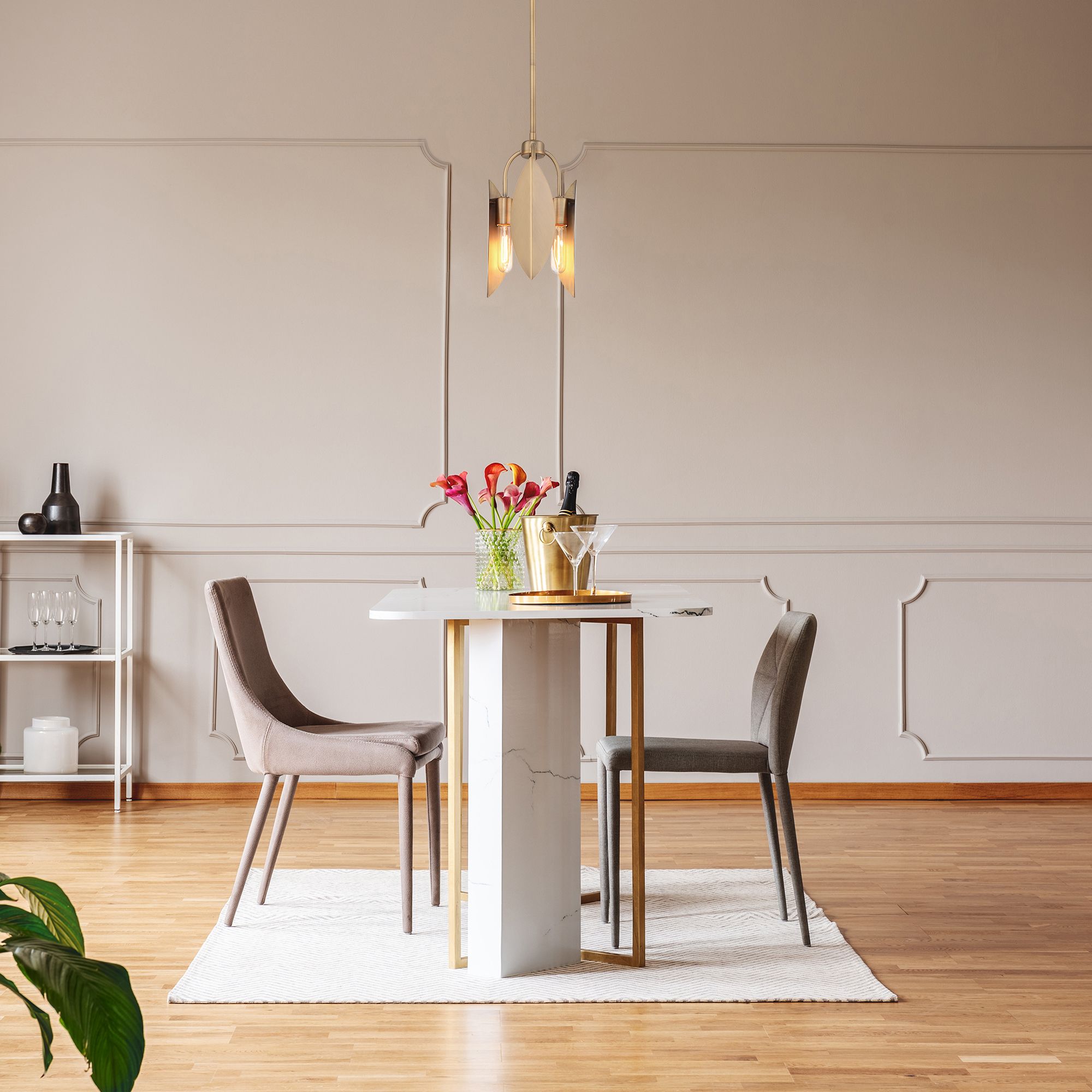 Image 4 Eden 8.5 in. 3-Light Old Satin Brass Pendant Light more views