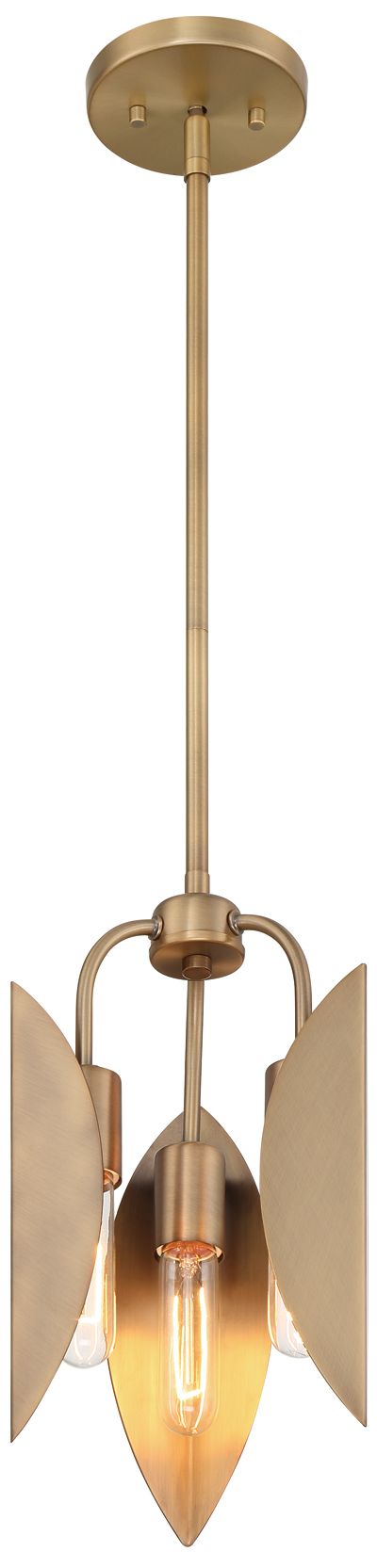 Image 6 Eden 8.5 in. 3-Light Old Satin Brass Pendant Light more views