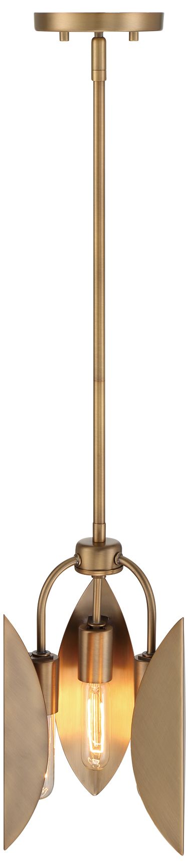 Image 7 Eden 8.5 in. 3-Light Old Satin Brass Pendant Light more views