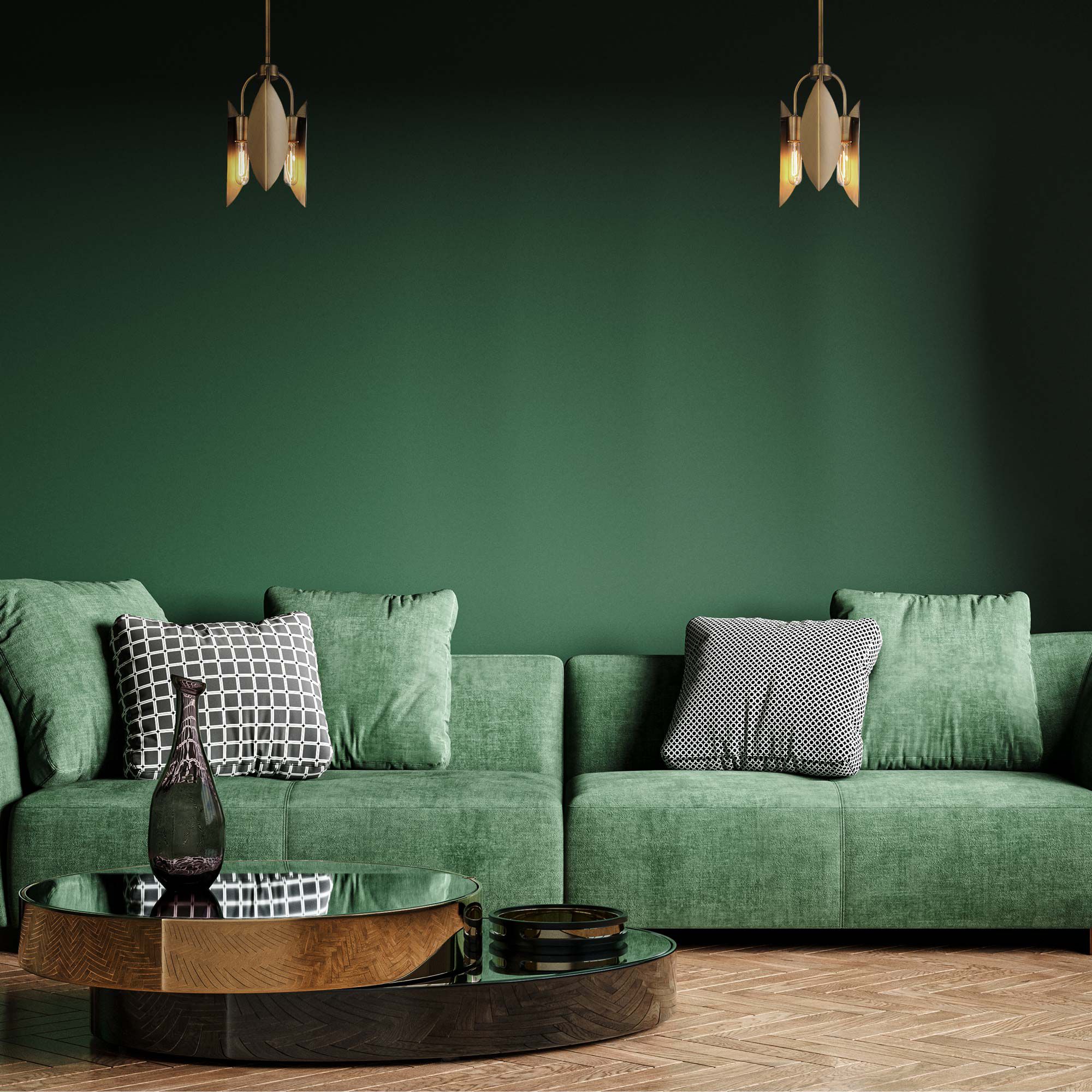 Eden 8.5 in. 3-Light Old Satin Brass Pendant Light