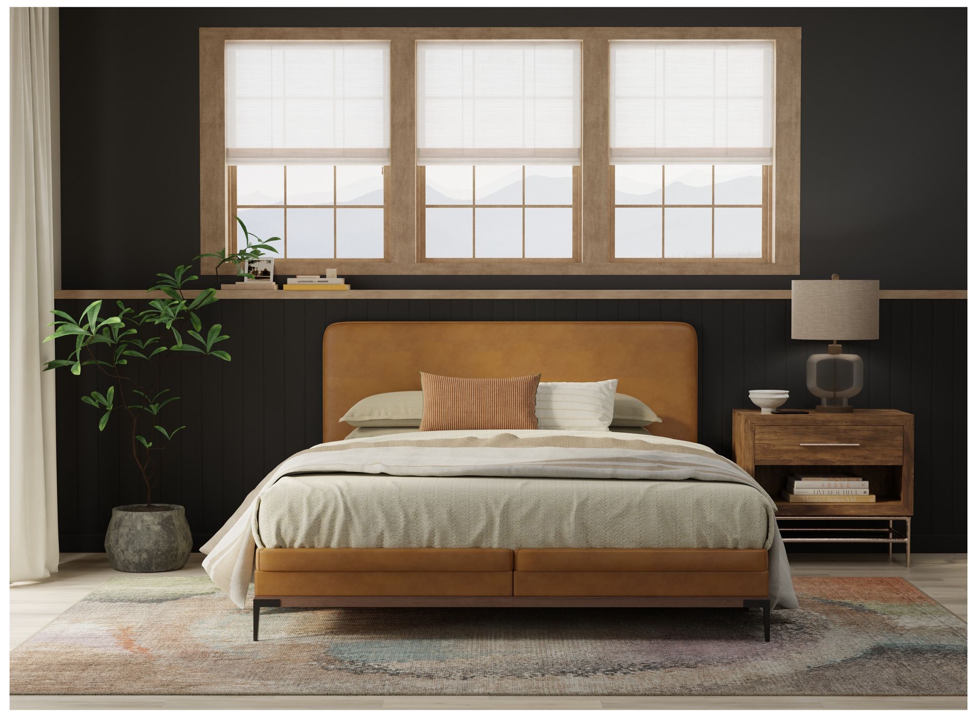 Image 3 Eden Abstract Indoor Brown Area Rug 39QTF 6'-4" x 9'-2" more views