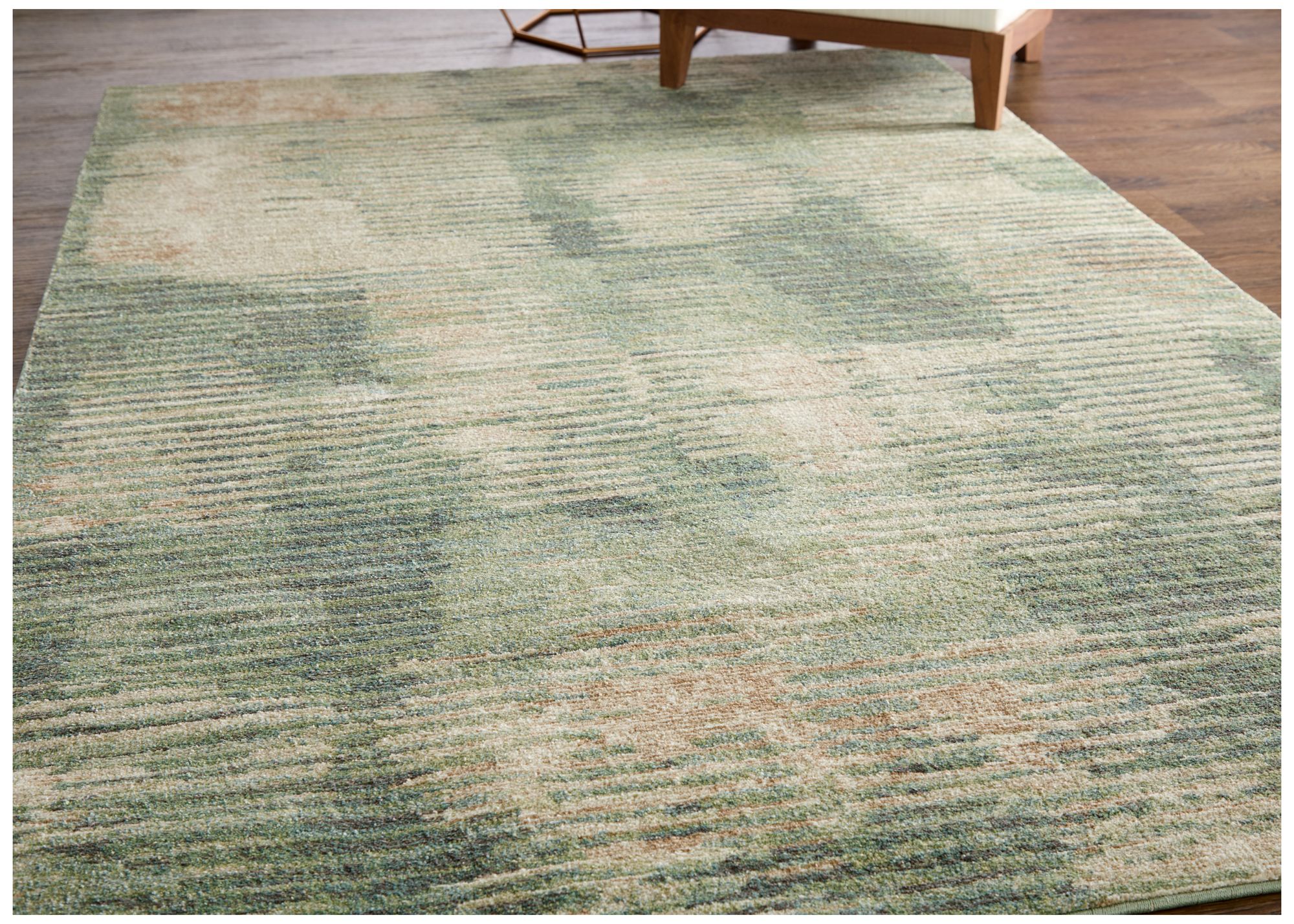 Image 2 Eden Abstract Indoor Green Area Rug 39QYF 6'-4" x 9'-2" more views