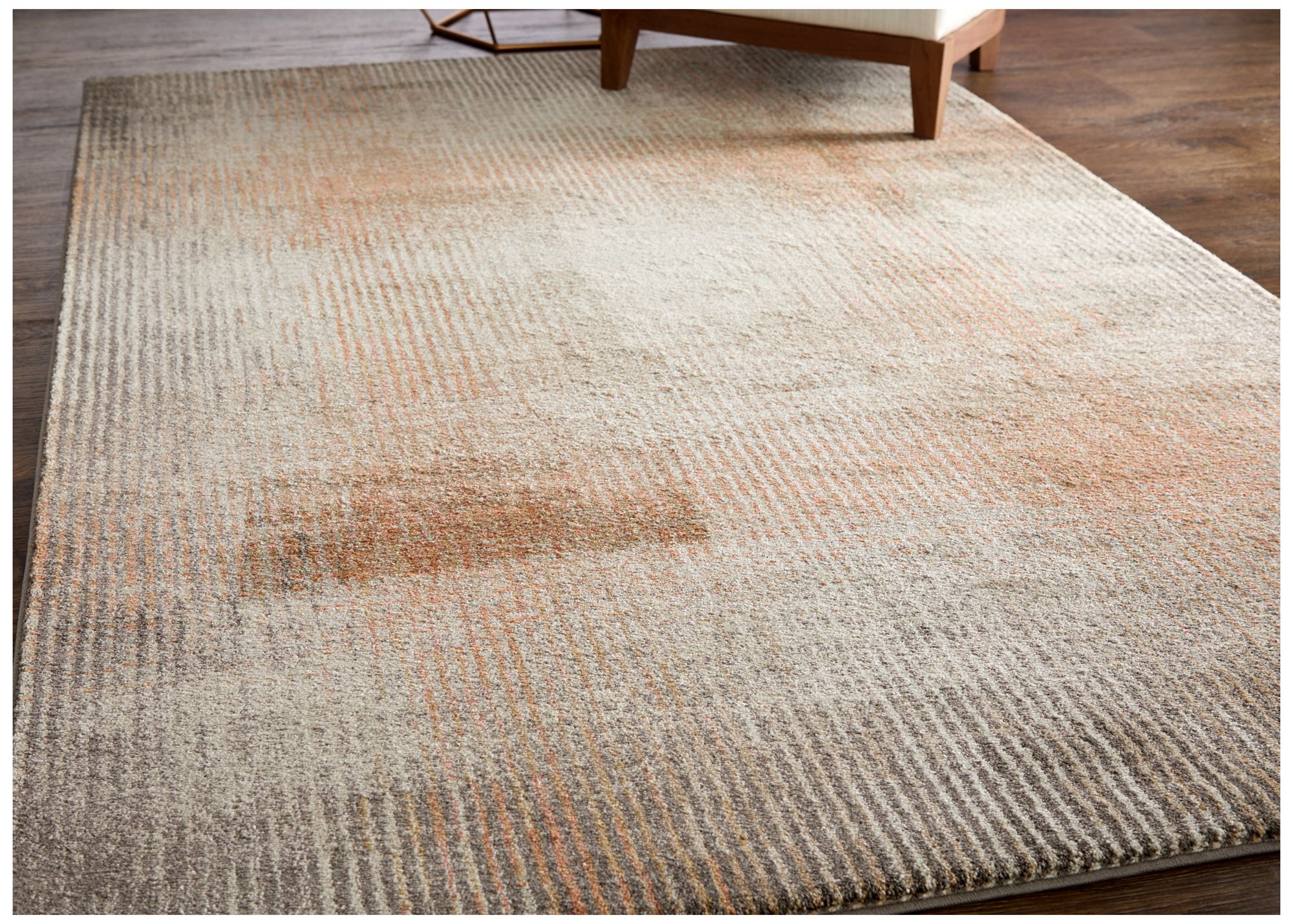 Image 2 Eden Abstract Indoor Ivory Area Rug 39QPF 6'-4" x 9'-2" more views