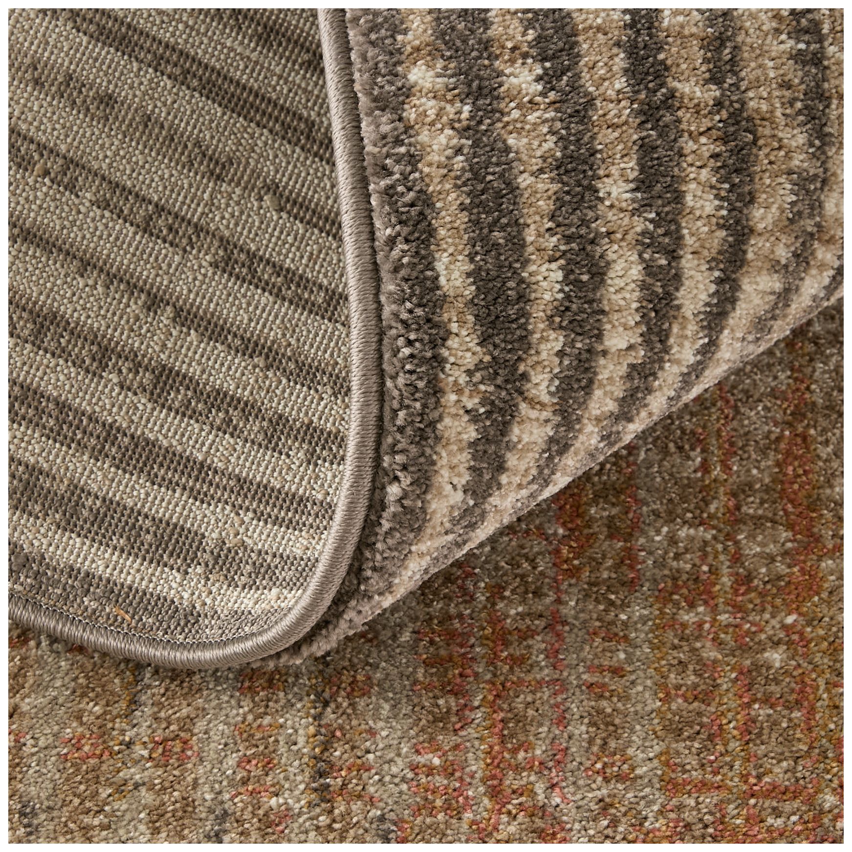 Eden Abstract Indoor Ivory Area Rug 39QPF 6'-4" x 9'-2"