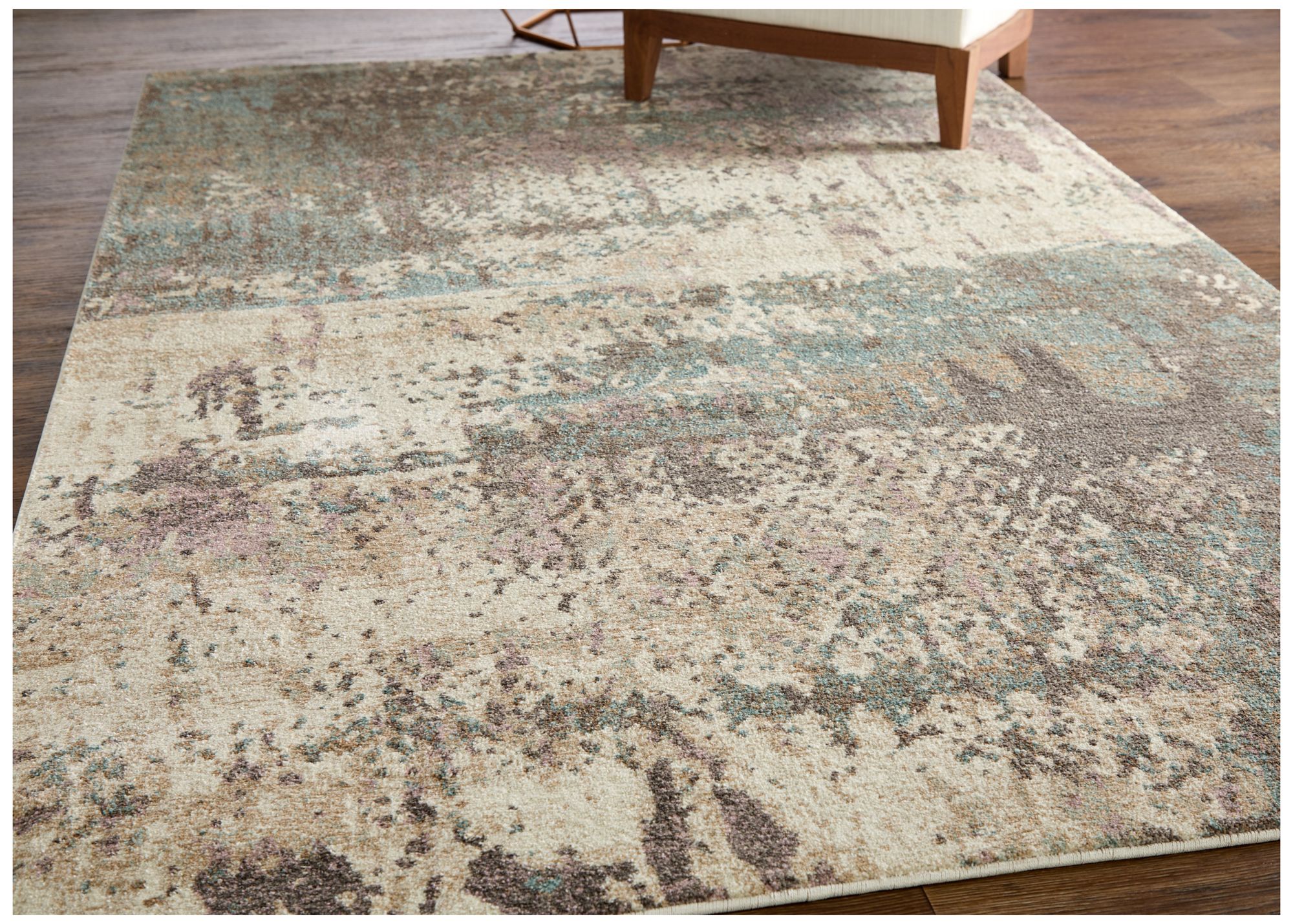 Image 2 Eden Abstract Indoor Ivory Area Rug 39QRF 2'-6" x 7'-3" more views