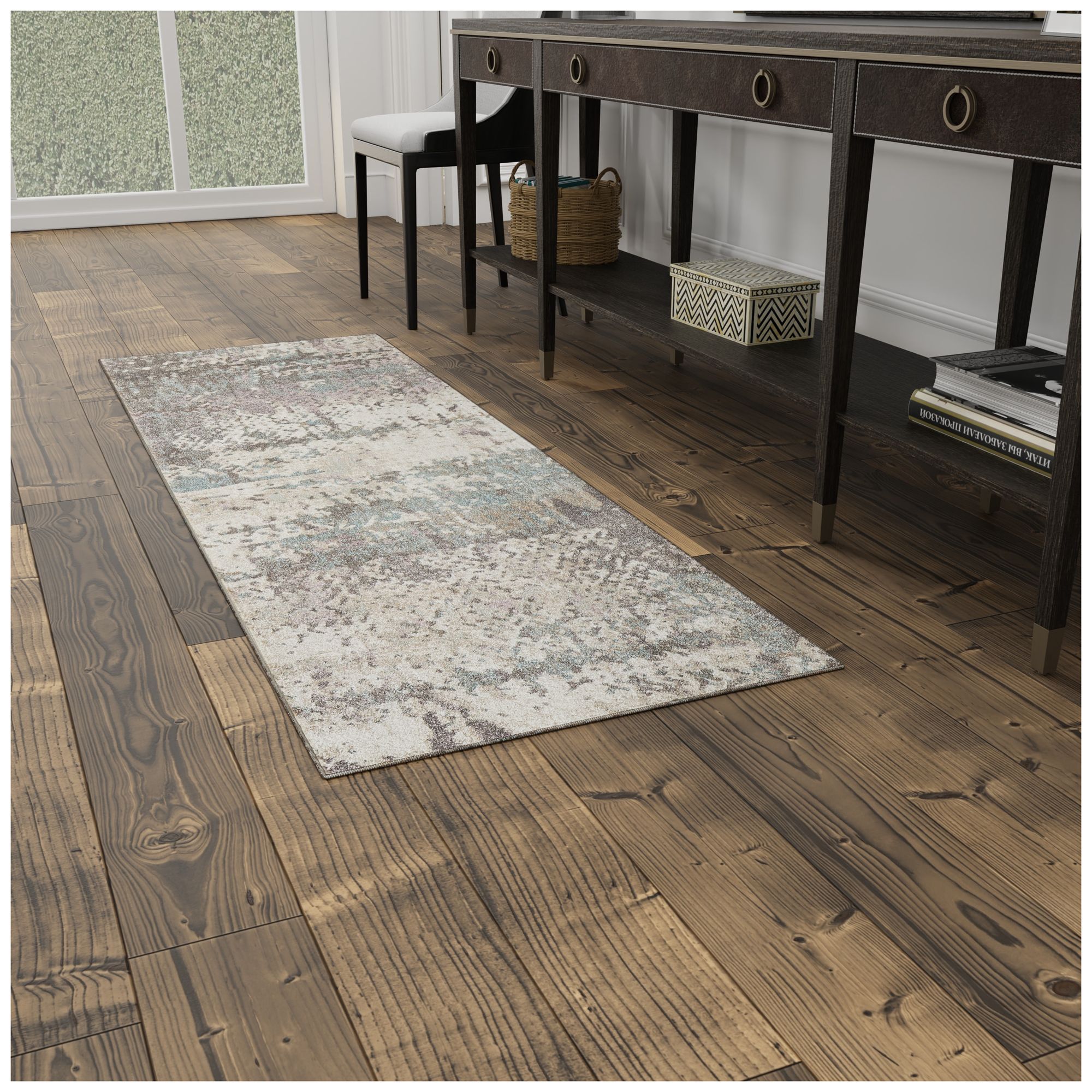 Image 3 Eden Abstract Indoor Ivory Area Rug 39QRF 2'-6" x 7'-3" more views