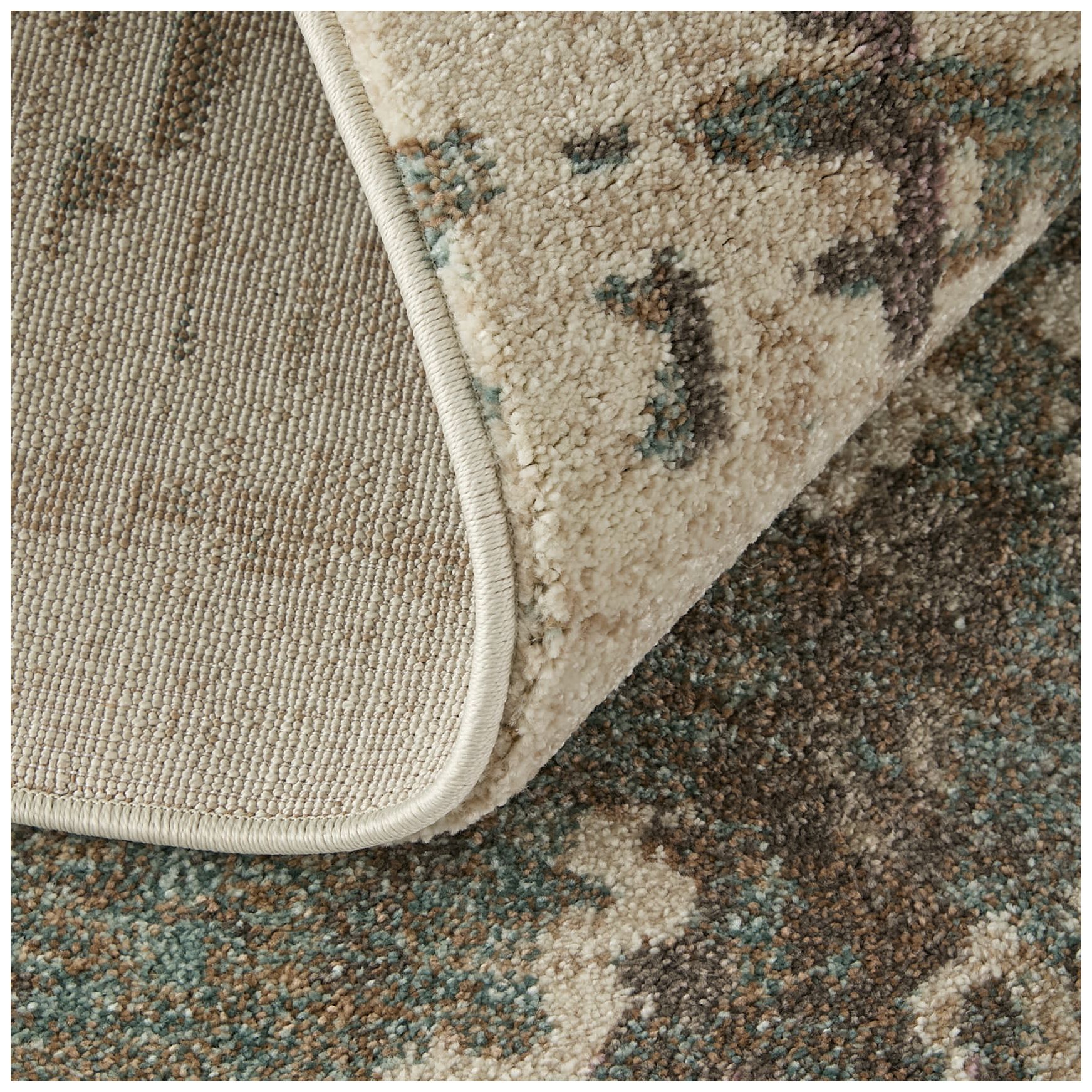 Eden Abstract Indoor Ivory Area Rug 39QRF 2'-6" x 7'-3"