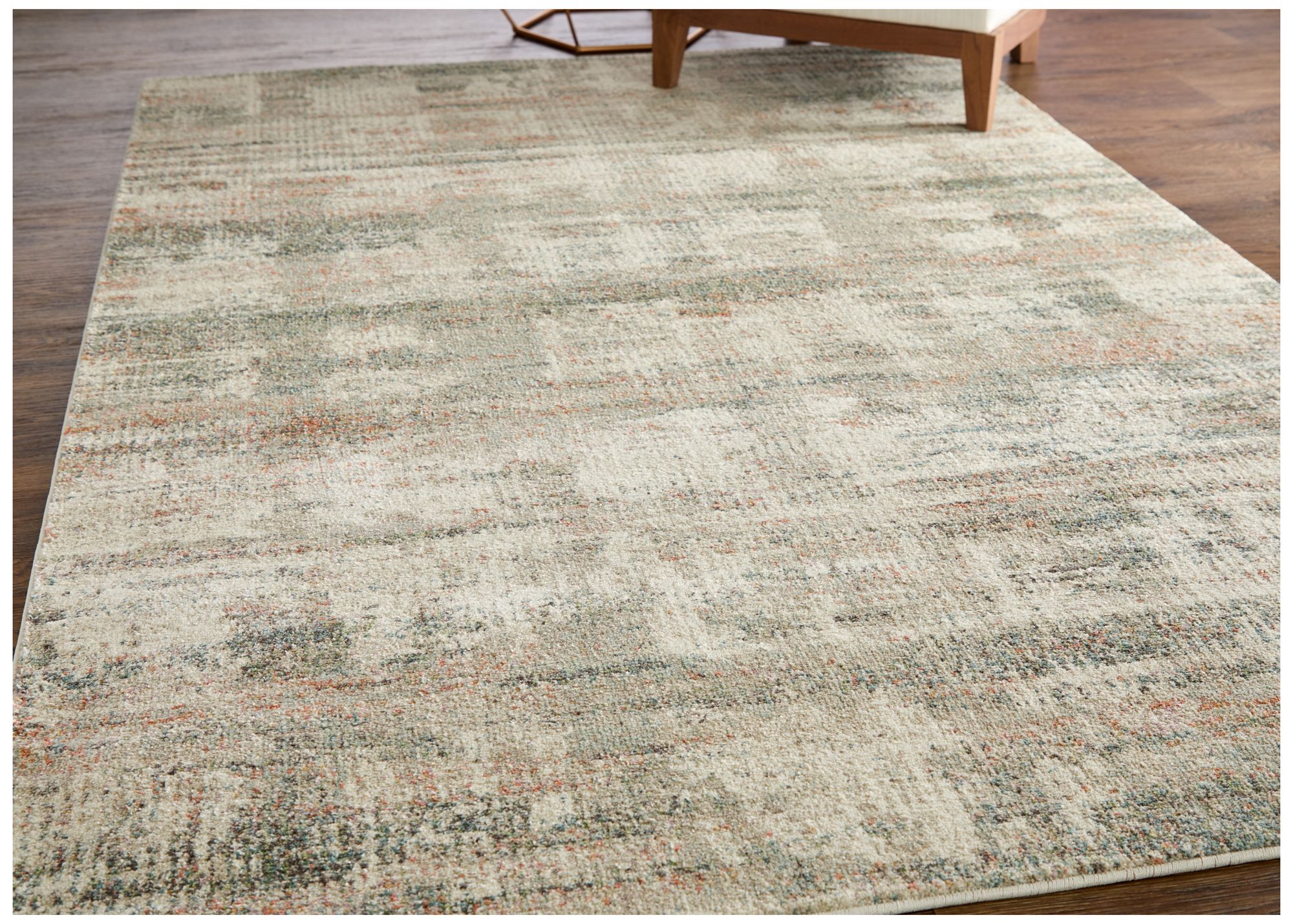 Image 2 Eden Abstract Indoor Ivory Area Rug 39QWF 6'-4" x 9'-2" more views