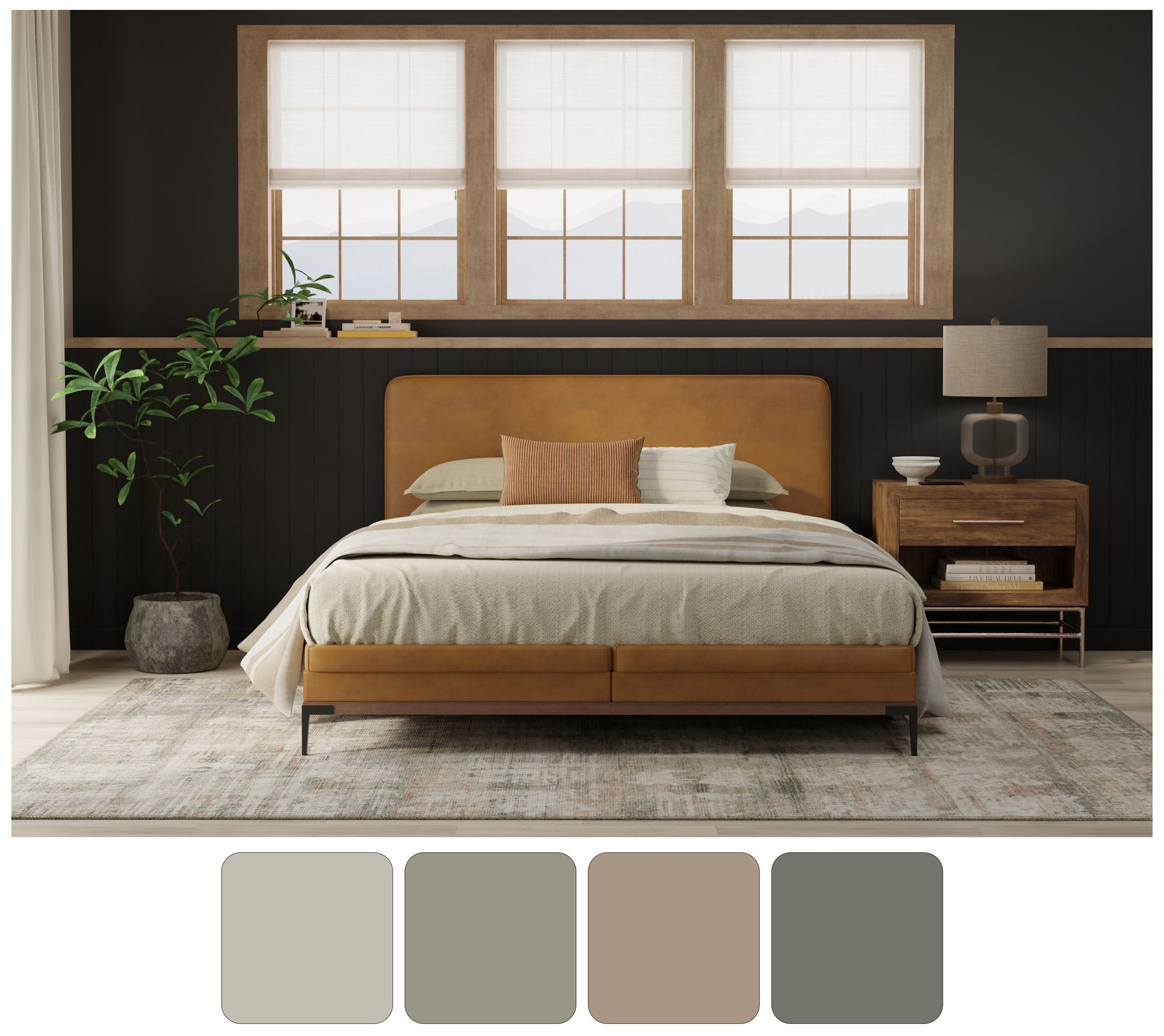 Image 5 Eden Abstract Indoor Ivory Area Rug 39QWF 6'-4" x 9'-2" more views