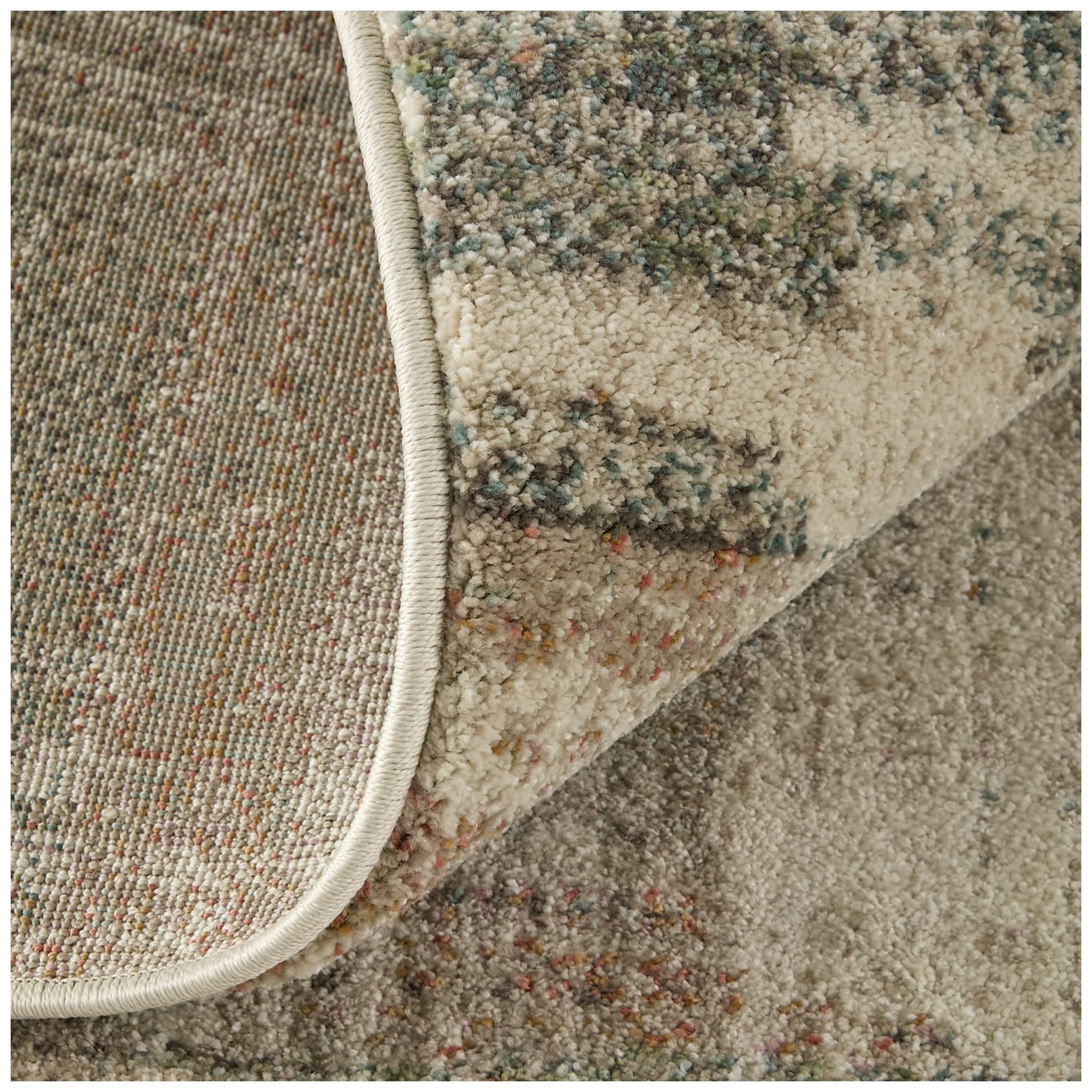 Eden Abstract Indoor Ivory Area Rug 39QWF 6'-4" x 9'-2"