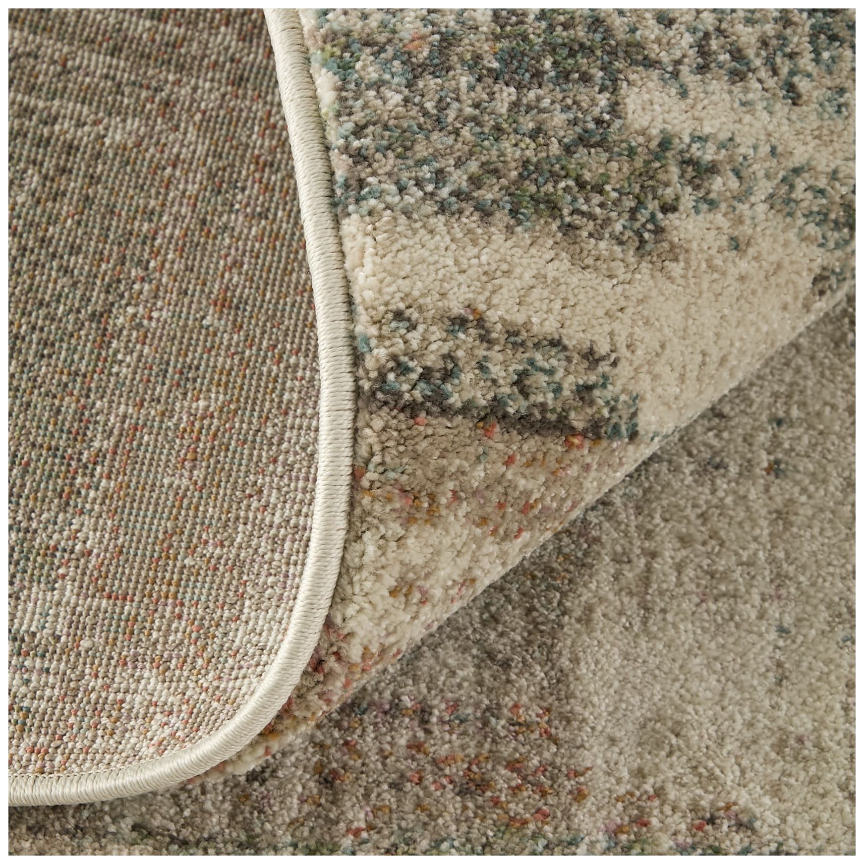 Eden Abstract Indoor Ivory Area Rug 39QWF 7'-9" x 10'
