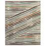 Eden Abstract Indoor Ivory Area Rug 39QXF 1'-8" x 2'-10"