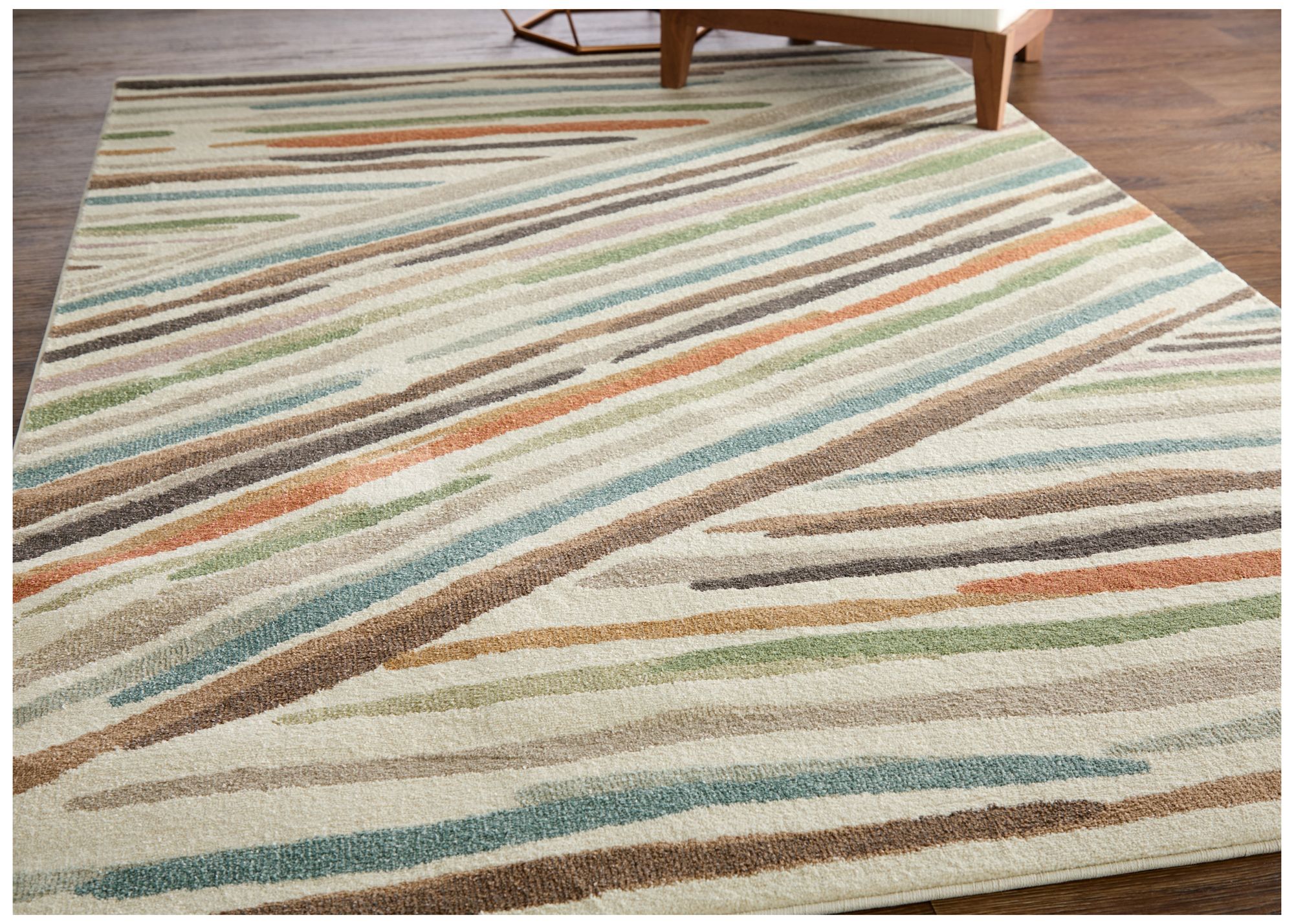 Image 2 Eden Abstract Indoor Ivory Area Rug 39QXF 2'-6" x 7'-3" more views