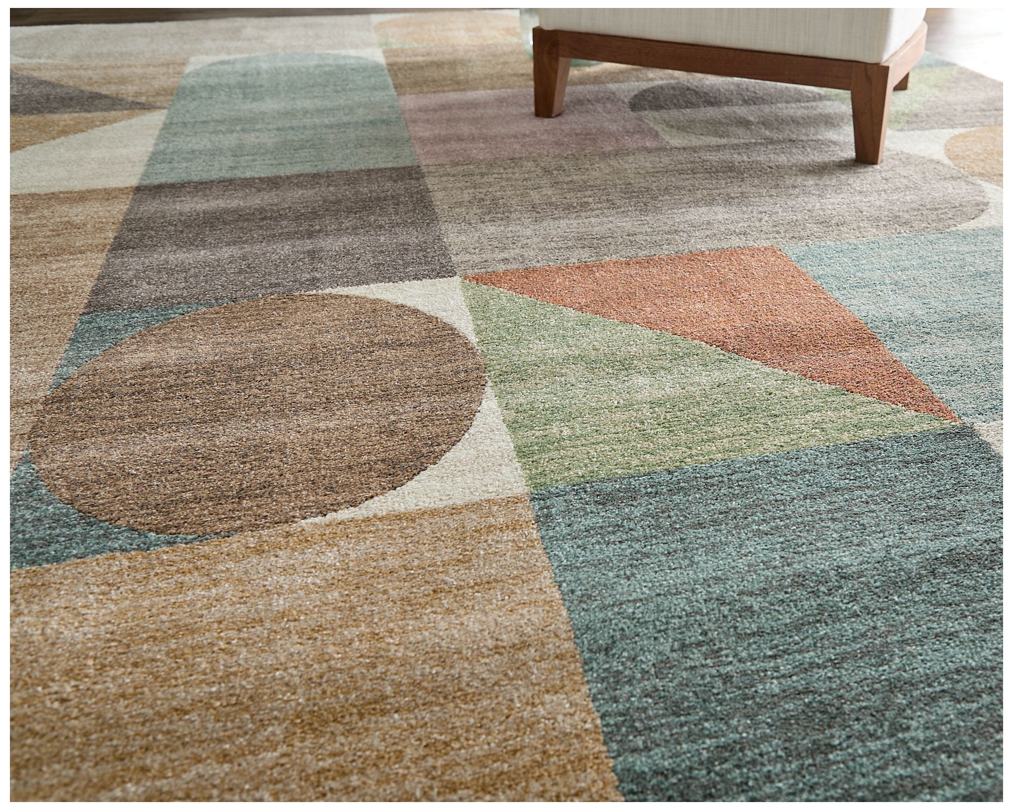 Image 2 Eden Color Block Indoor Ivory Area Rug 39QUF 7'-9" x 10' more views