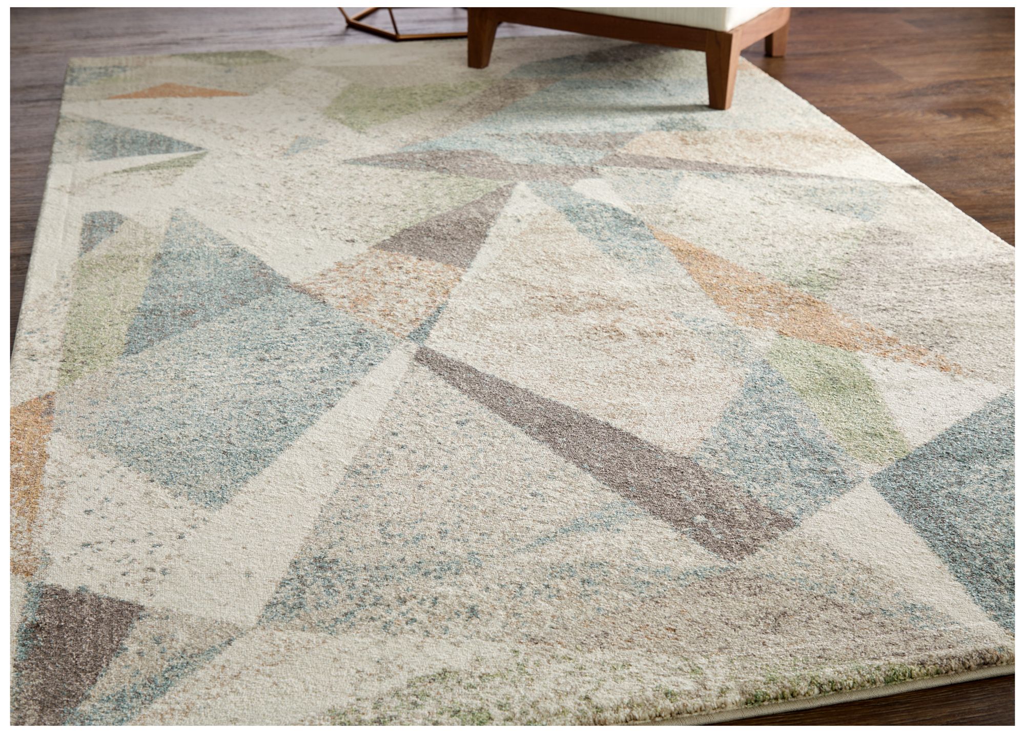 Image 2 Eden Color Block Indoor Ivory Area Rug 39QVF 6'-4" x 9'-2" more views