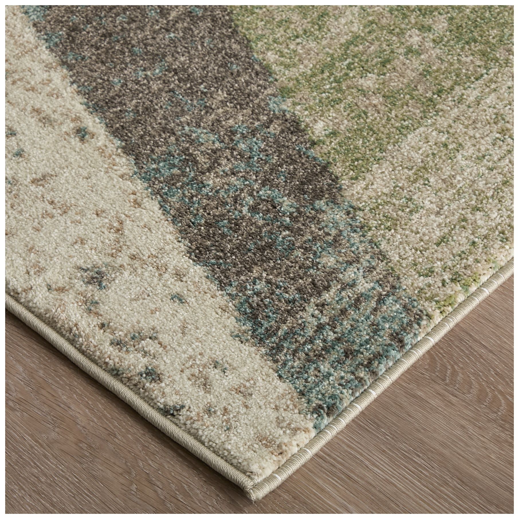 Image 4 Eden Color Block Indoor Ivory Area Rug 39QVF 6'-4" x 9'-2" more views