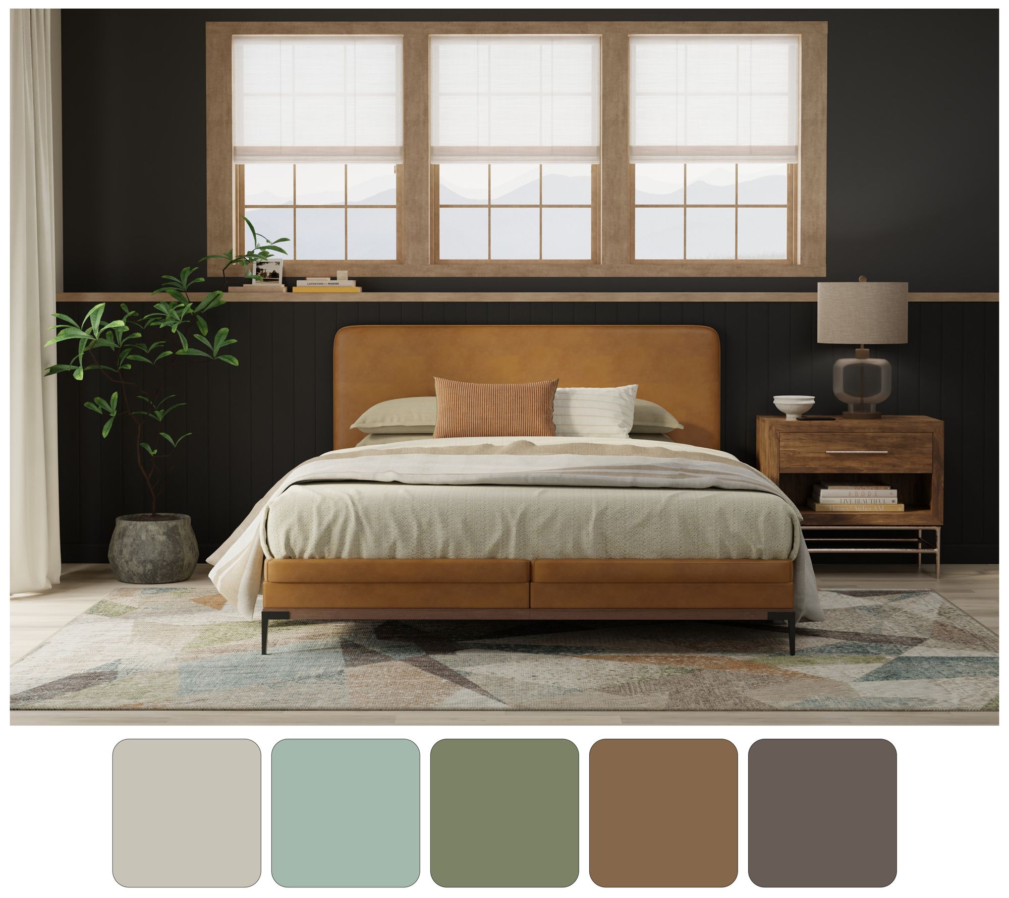 Image 5 Eden Color Block Indoor Ivory Area Rug 39QVF 6'-4" x 9'-2" more views