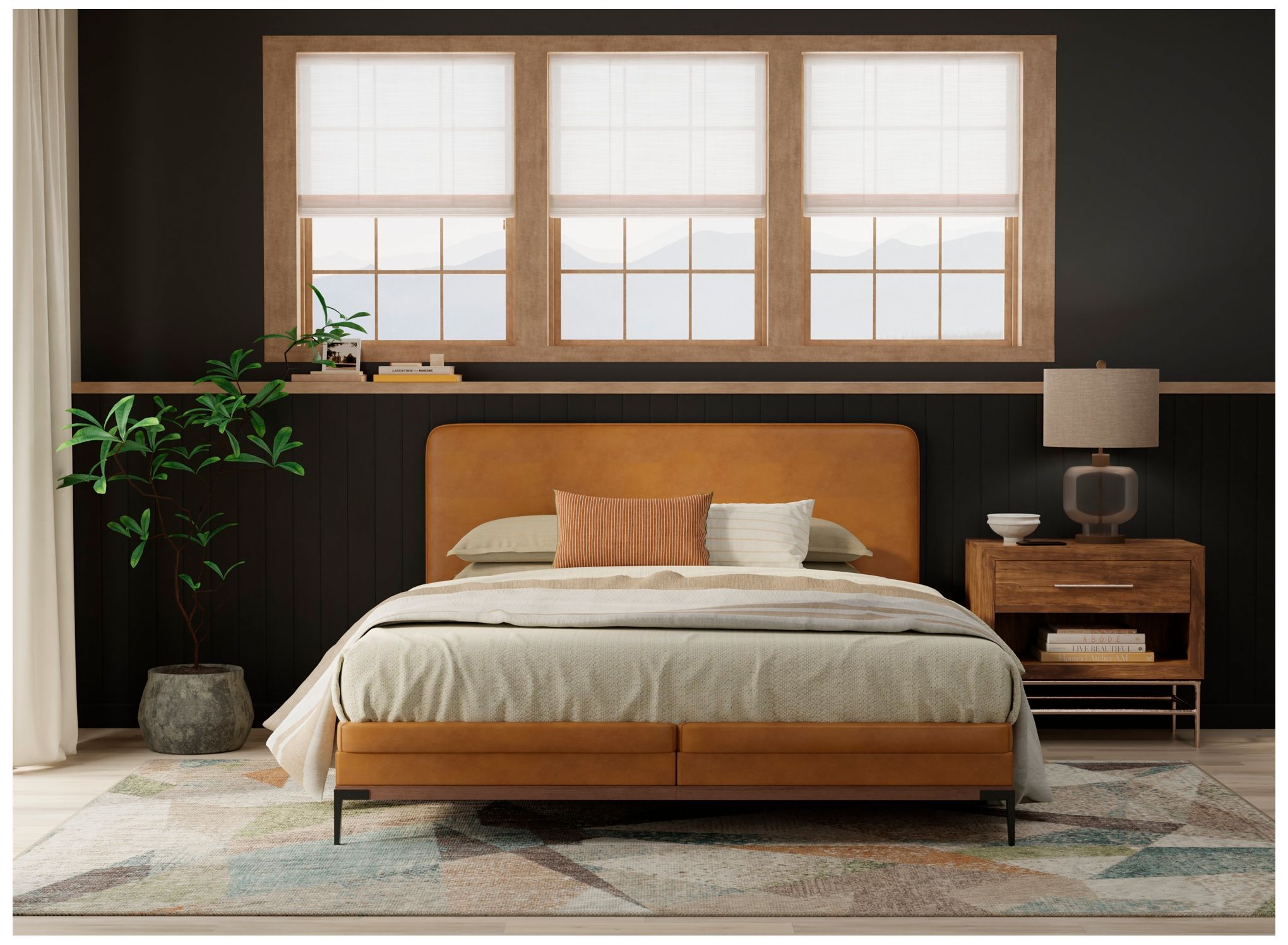 Image 3 Eden Color Block Indoor Ivory Area Rug 39QVF 7'-9" x 10' more views