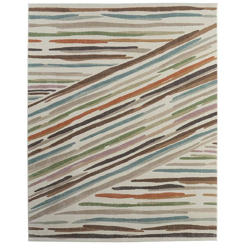 Image 1 Eden Modern Abstract Soft Indoor Ivory Area Rug 39QXF