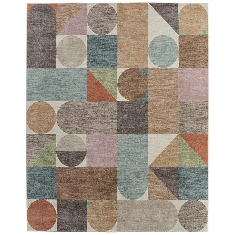 Image 1 Eden Modern Color Block Soft Indoor Ivory Area Rug 39QUF
