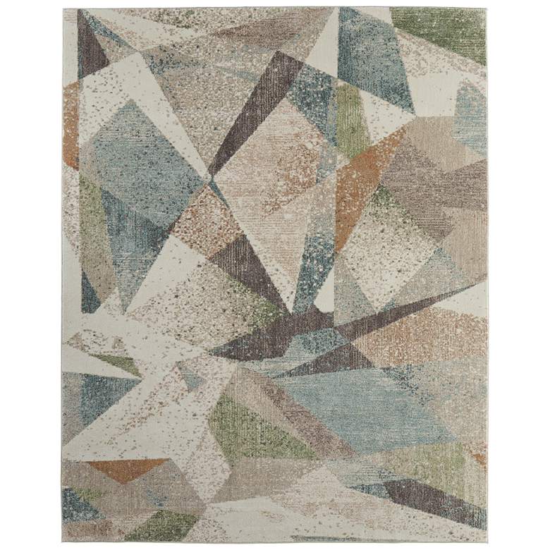 Image 1 Eden Modern Color Block Soft Indoor Ivory Area Rug 39QVF