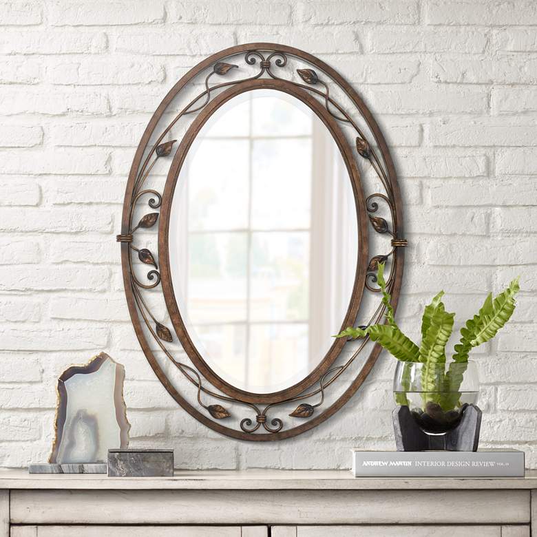 Image 1 Eden Park French Bronze 24 inch x 34 inch Oval Wall Mirror