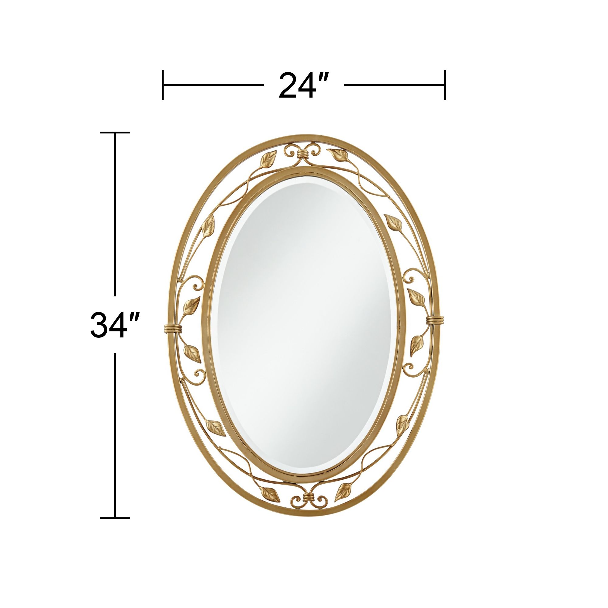 Image 7 Eden Park Gold 24" x 34" Oval Wall Mirrors Set of 2 more views