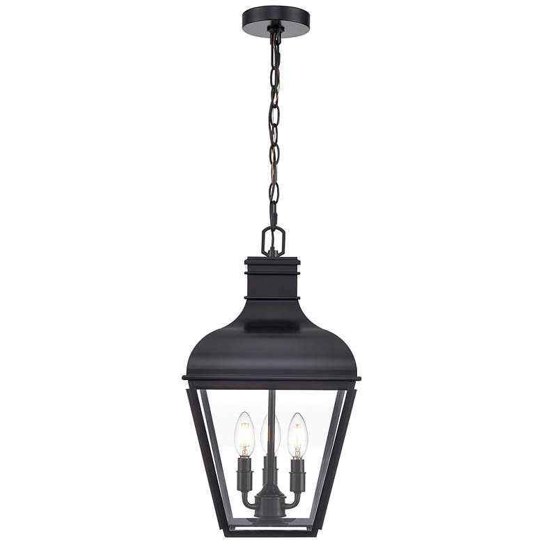Image 2 Edenton 11" Wide 3-Light Outdoor Hanging Pendant in Matte Black more views