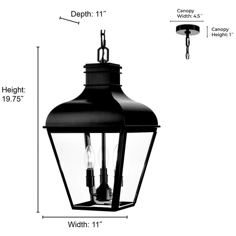 Image 7 Edenton 11" Wide 3-Light Outdoor Hanging Pendant in Matte Black more views